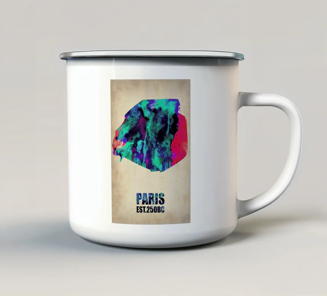 Paris Watercolor Map tazza in smalto da Naxart