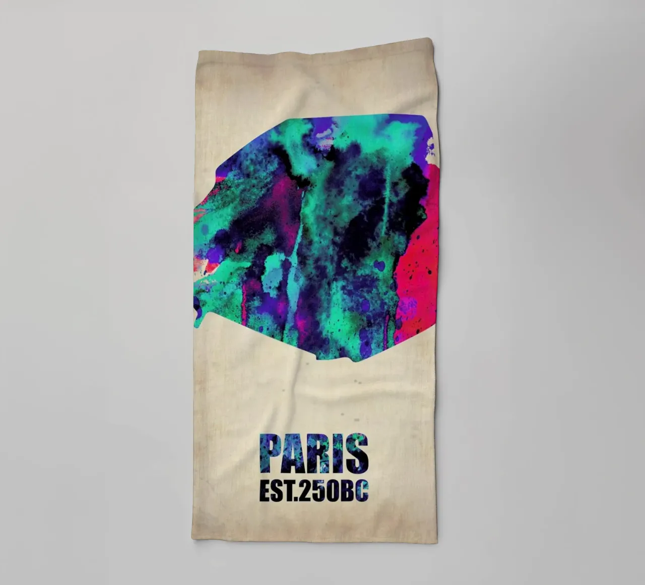 Paris Watercolor Map asciugamano da bagno da Naxart