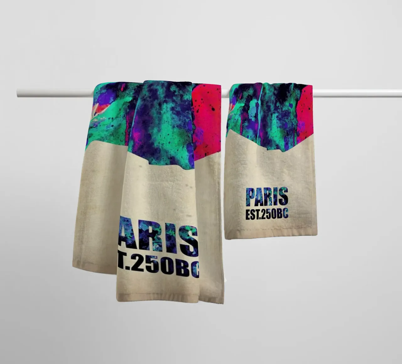 Paris Watercolor Map asciugamano da bagno da Naxart