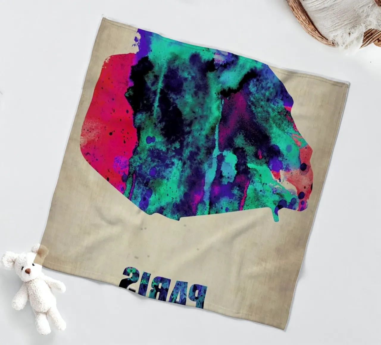 Paris Watercolor Map coperta in pile da Naxart