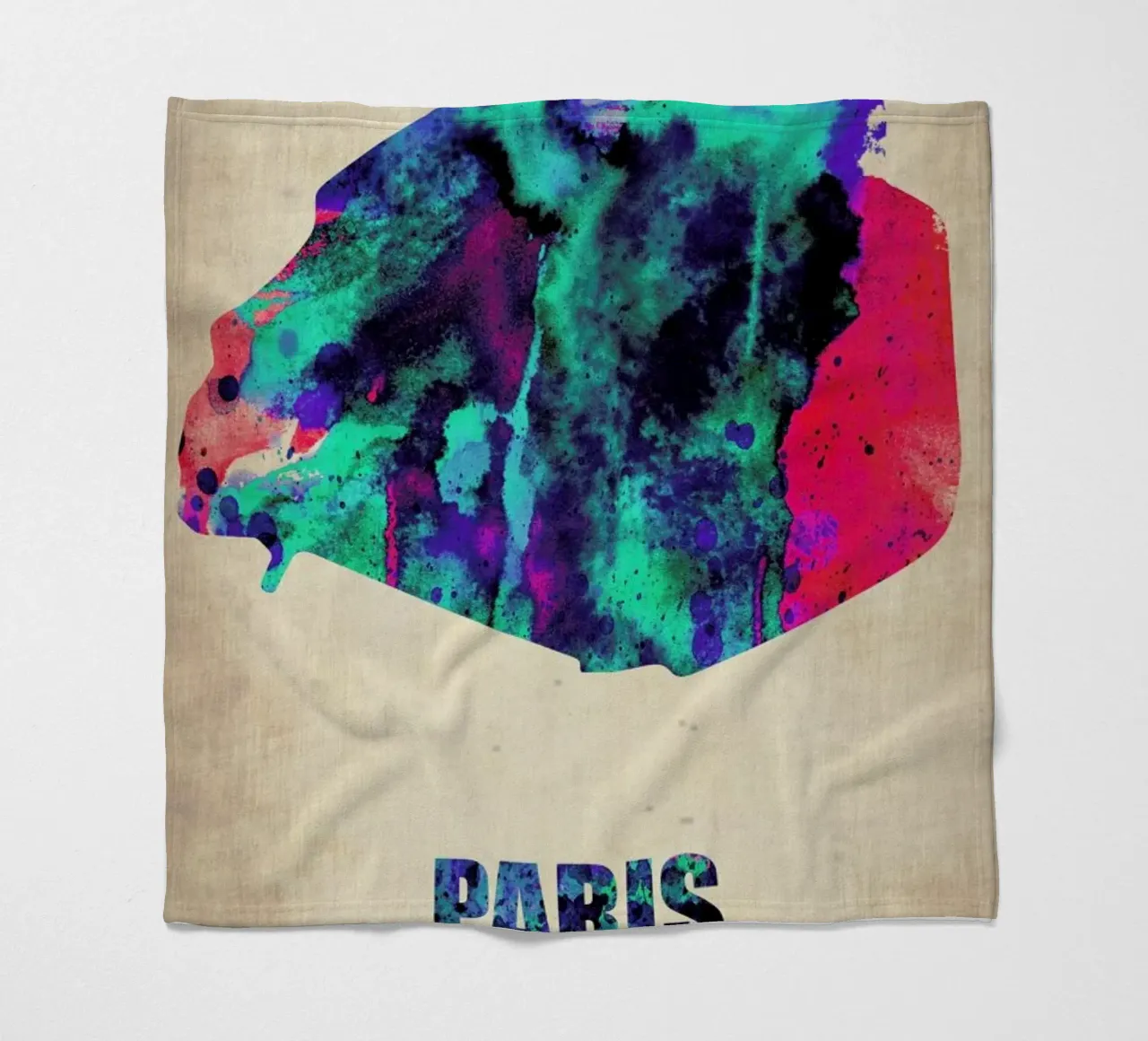 Paris Watercolor Map coperta in pile da Naxart