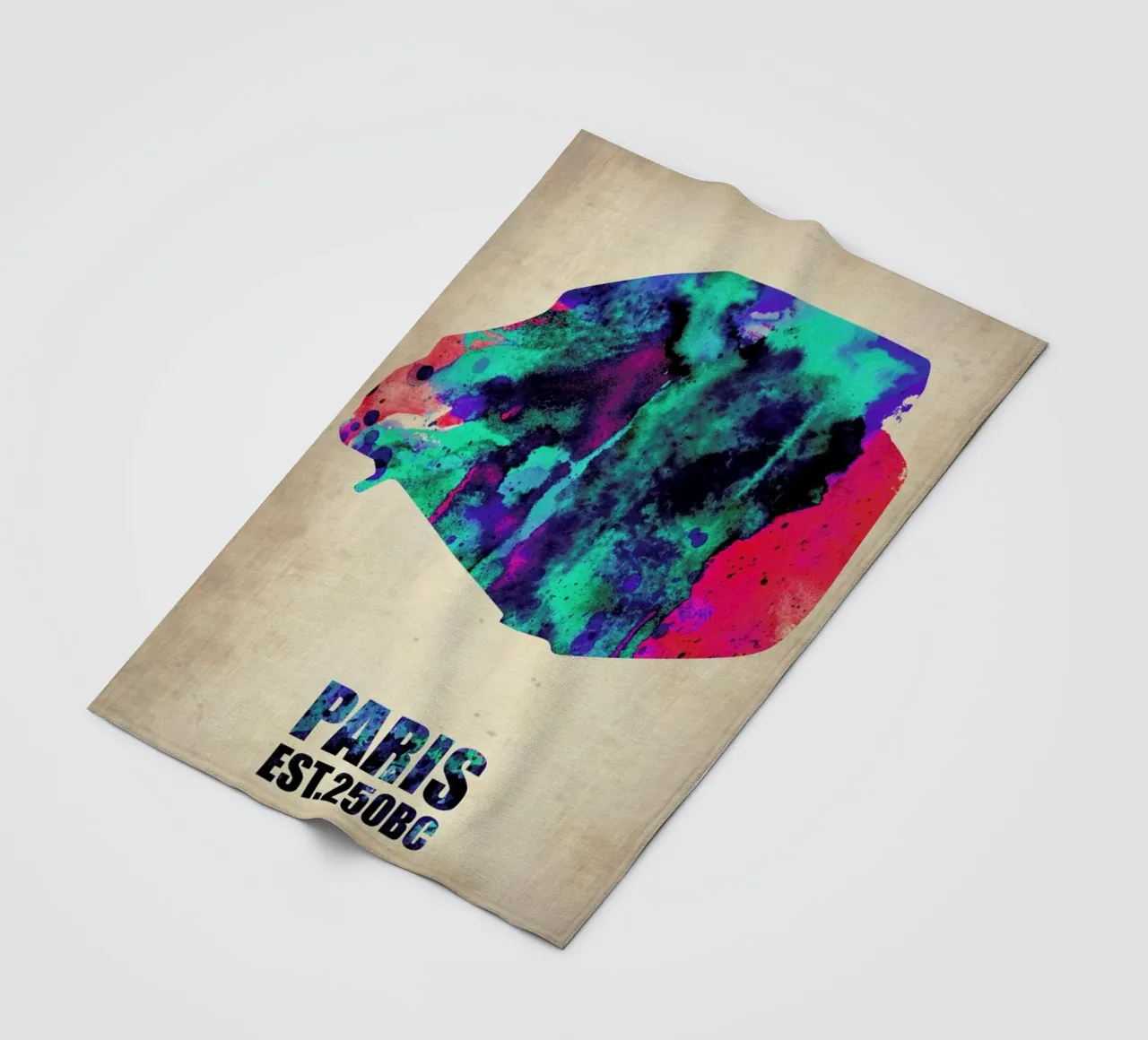 Paris Watercolor Map coperta in pile da Naxart