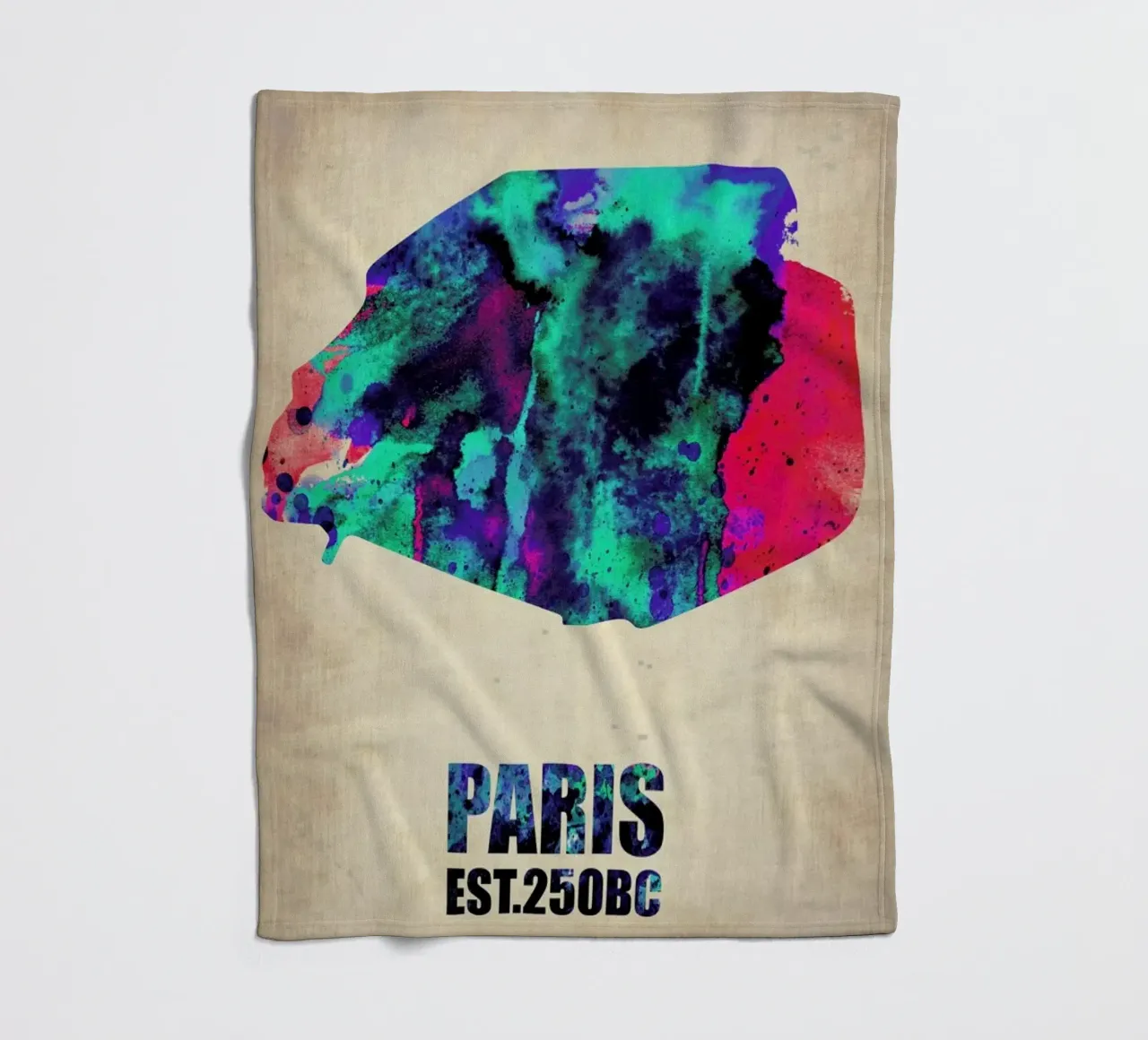 Paris Watercolor Map coperta in pile da Naxart