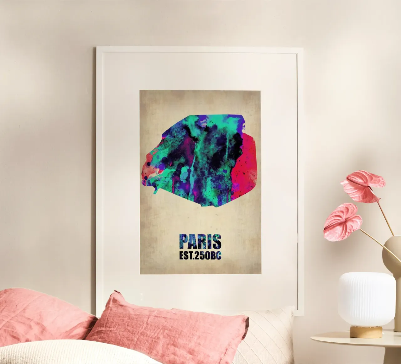 Paris Watercolor Map carta hahnemühle da Naxart