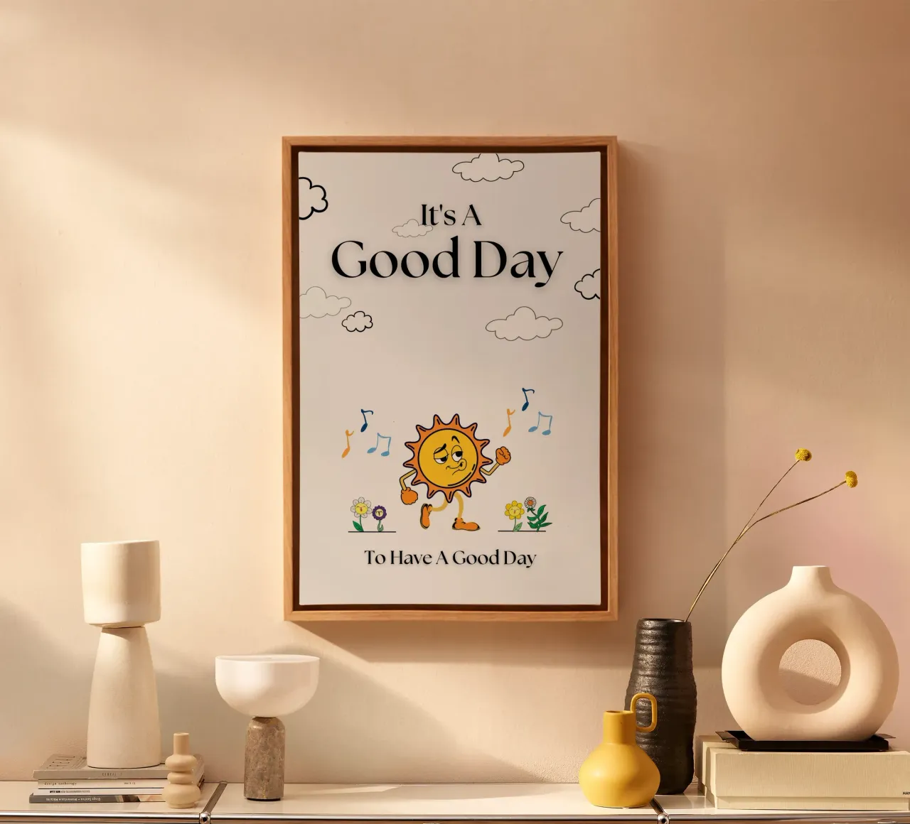 It's a Good Day to have a Good Day Print canvas with Floater frame by KOKRPrints