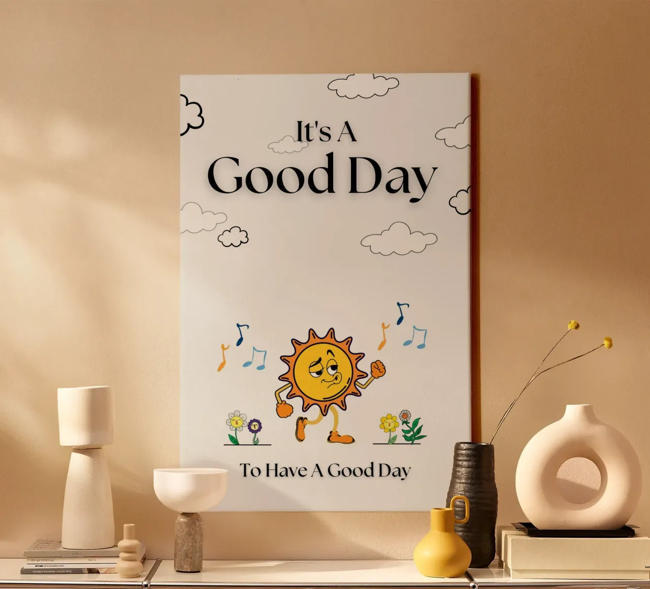 It's a Good Day to have a Good Day Print canvas with Floater frame by KOKRPrints