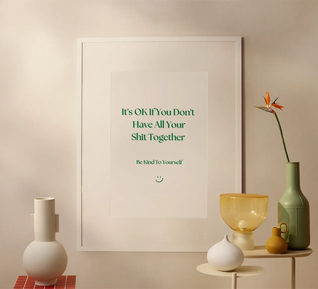 Typography Inspirational Quote Print poster con marco de madera de KOKRPrints