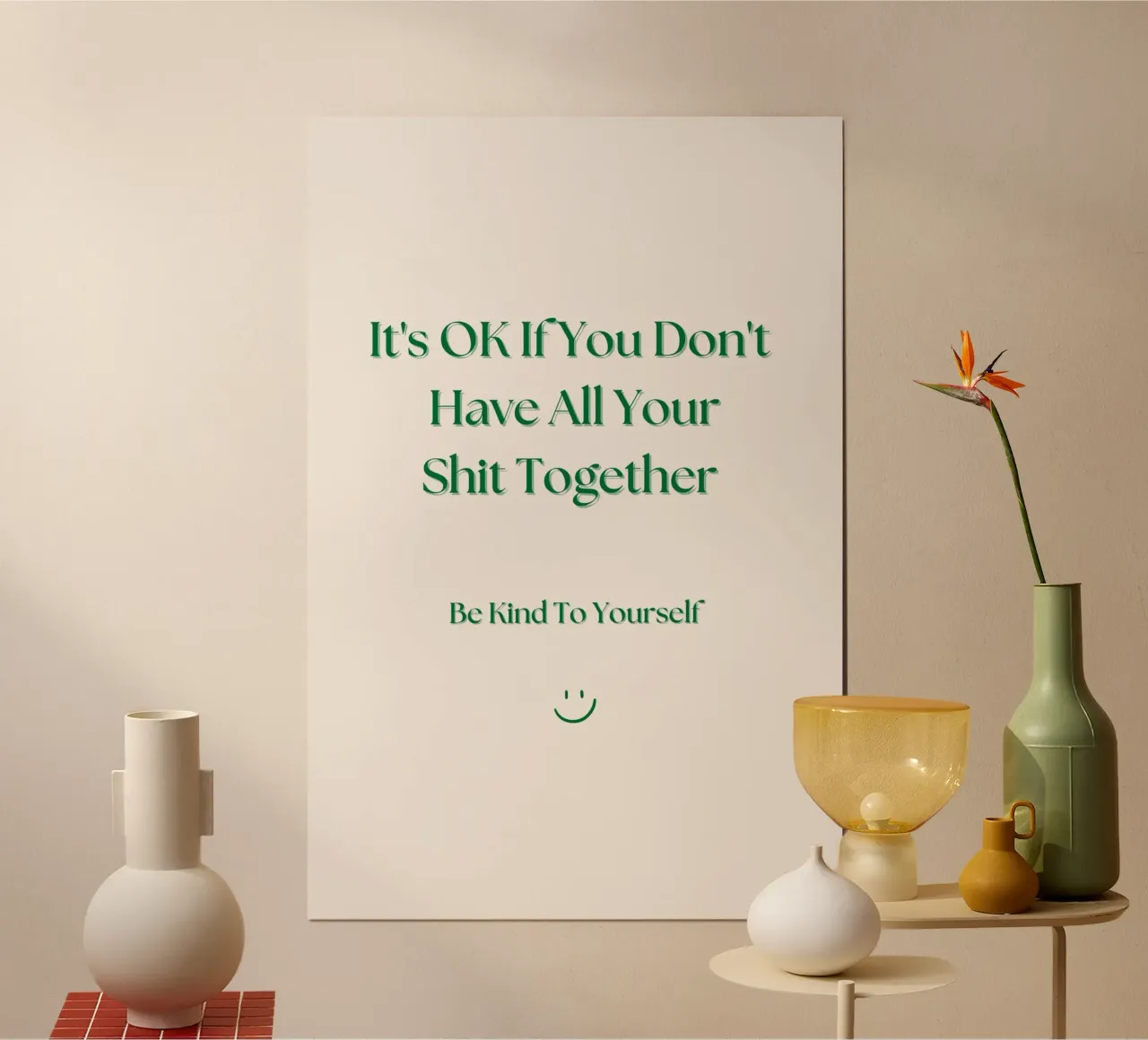 Typography Inspirational Quote Print poster con marco de madera de KOKRPrints