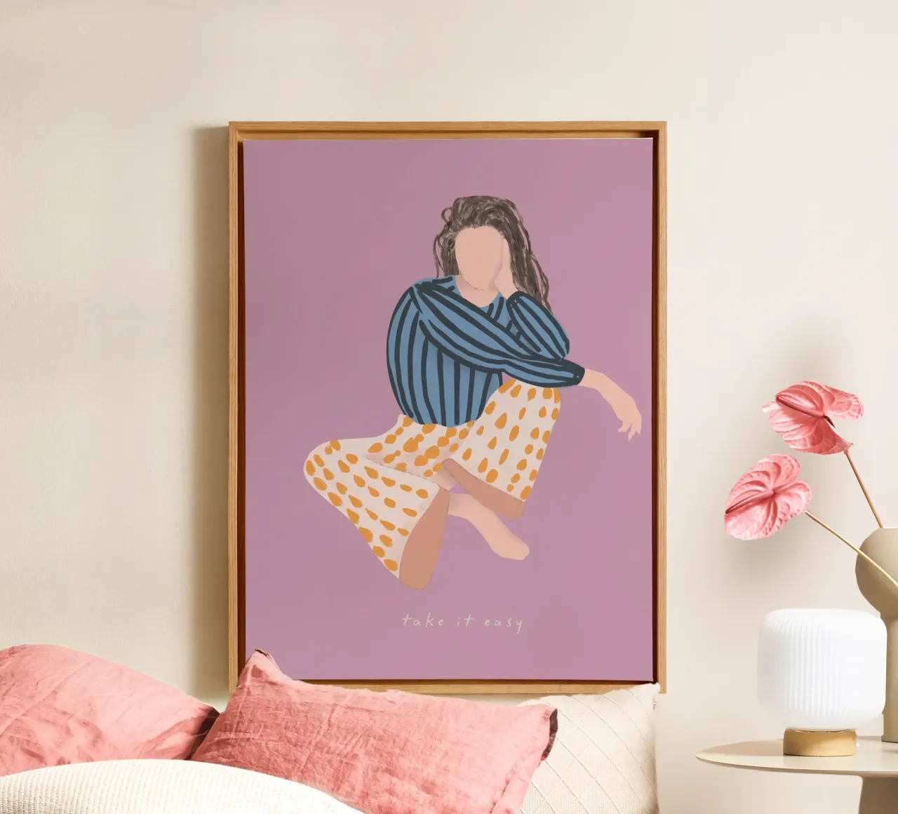 Take It Easy canvas met Baklijst van treechild