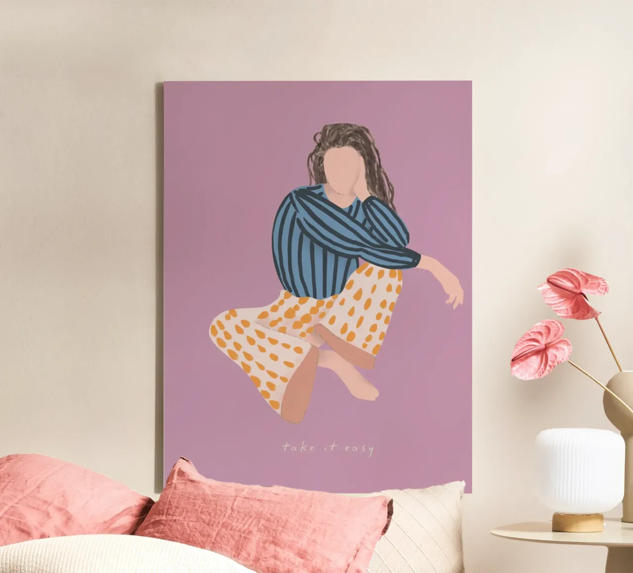 Take It Easy canvas met Baklijst van treechild