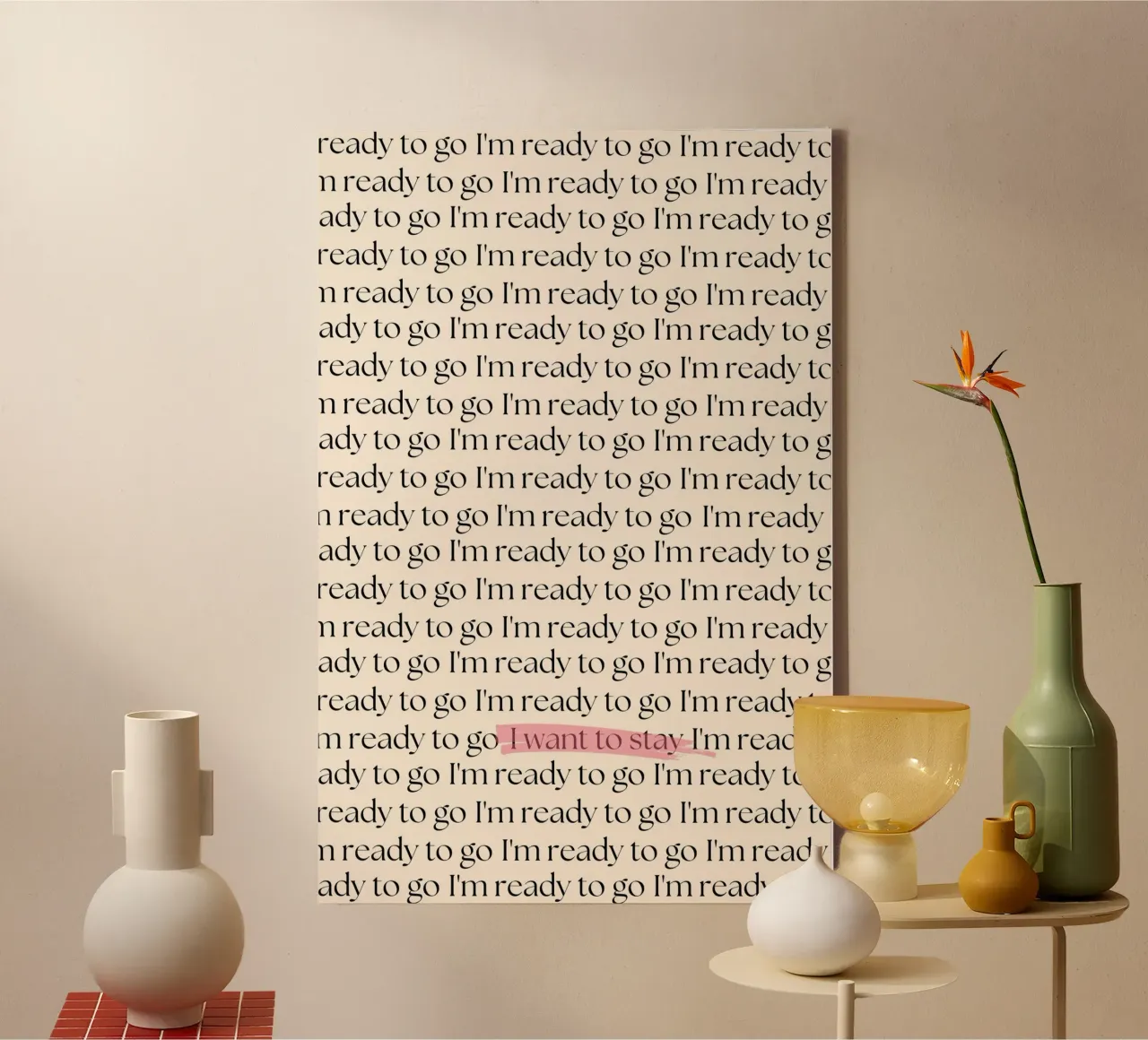 Ik wil gedrukt blijven canvas met Baklijst van KOKRPrints