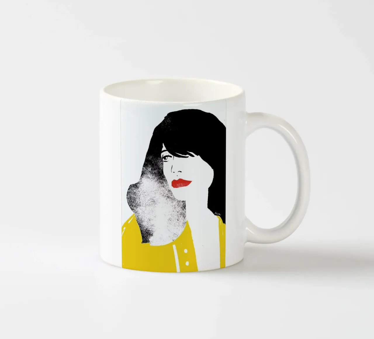French Girl ceramic mug by Niina Pechkovskaya