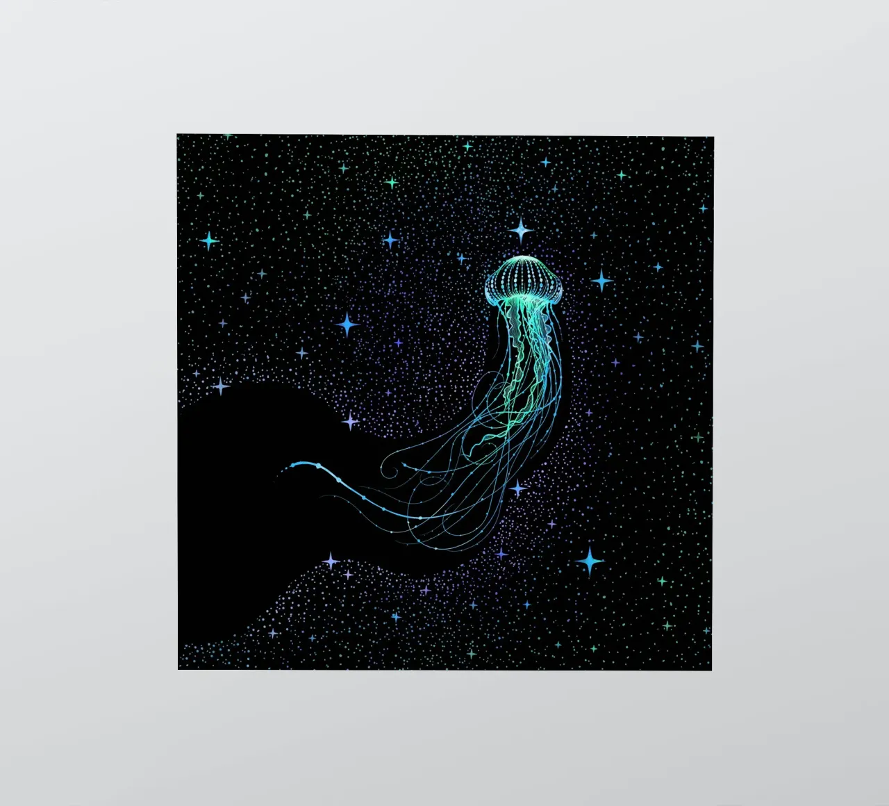 Starry jellyfish - Colored sticker by aliriza cakir