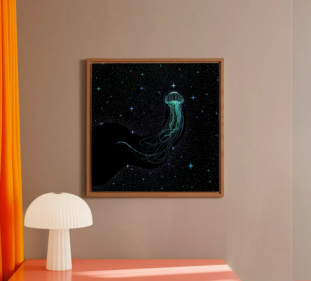 Starry jellyfish - Colored alu-dibond by aliriza cakir