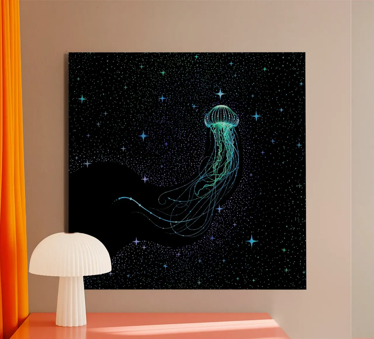 Starry jellyfish - Colored alu-dibond by aliriza cakir