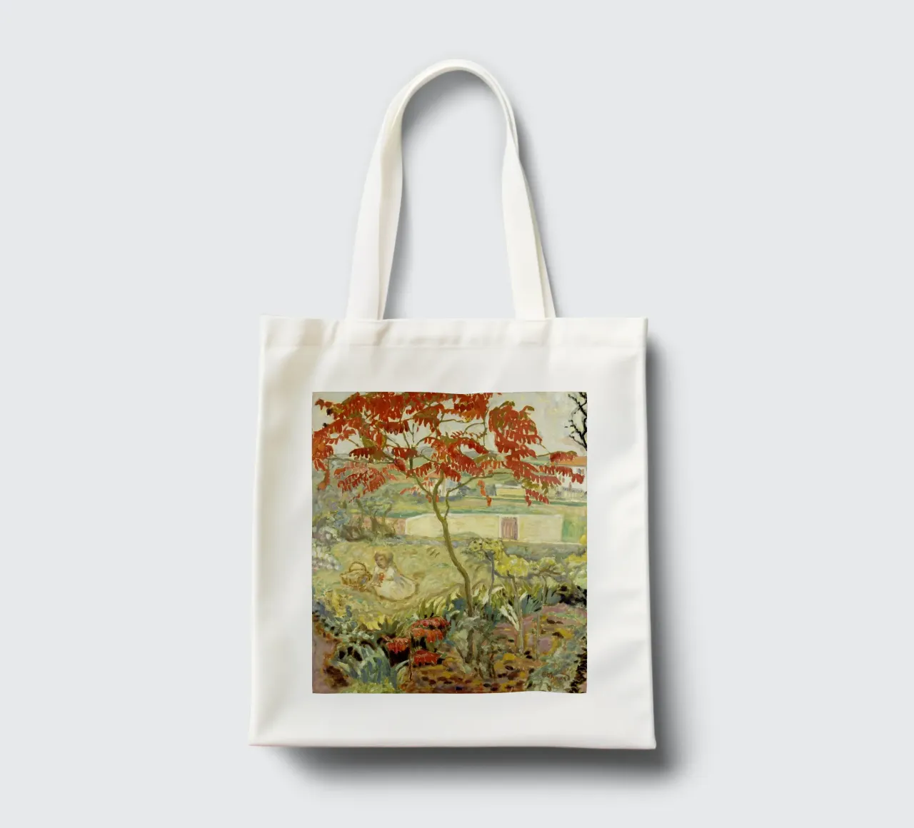 Pierre Bonnard - Il giardino e l'albero rosso borsa in juta da ARTOTHEK