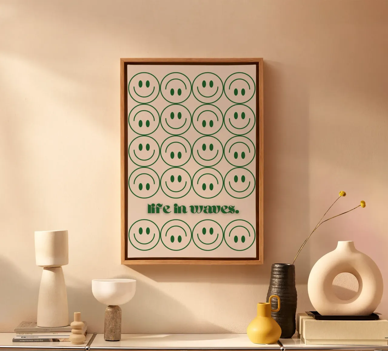 Life in Waves Print canvas with Floater frame by KOKRPrints