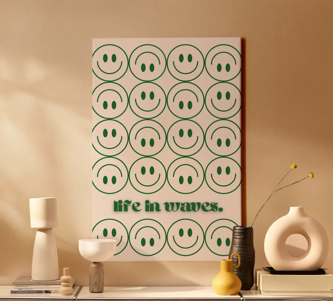 Life in Waves Print canvas with Floater frame by KOKRPrints