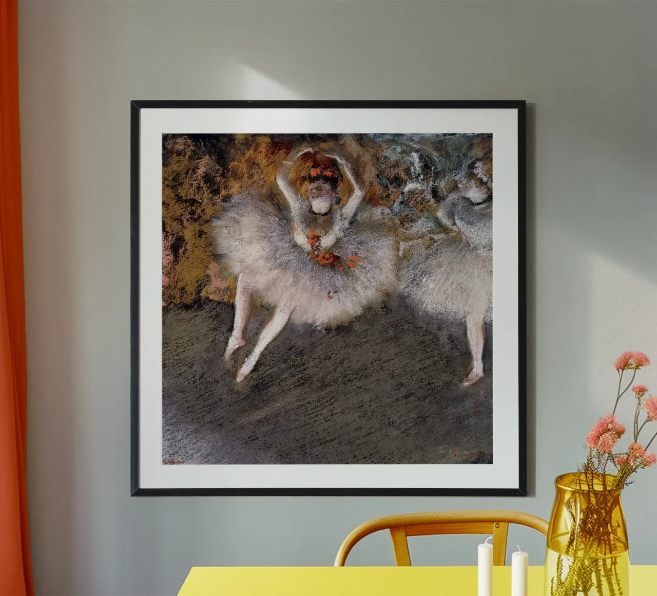 Edgar Degas - Le Pas Battu poster con telaio in legno da ARTOTHEK
