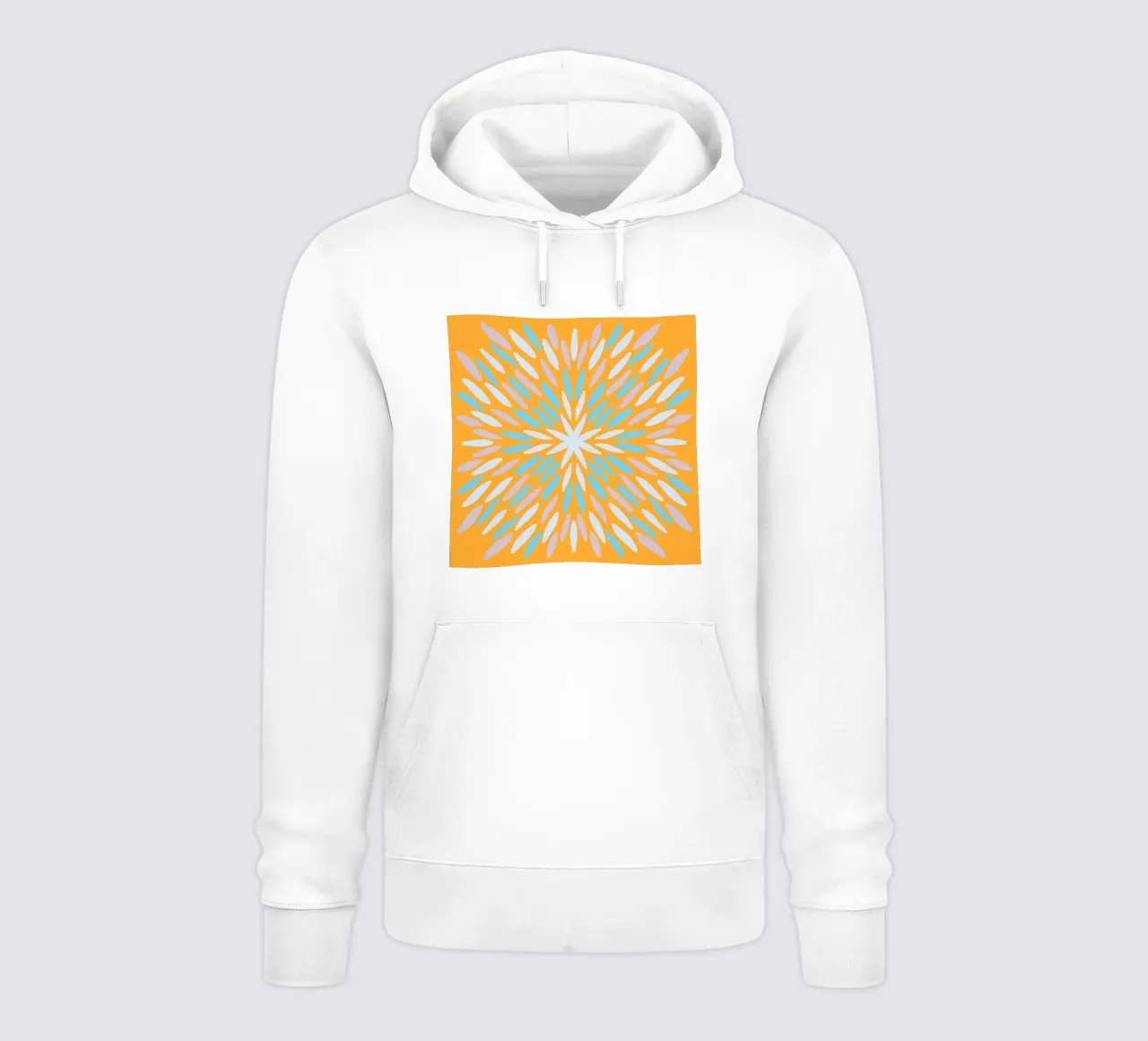 Petal burst - arancio, blu e beige felpa con cappuccio da Wackapacka