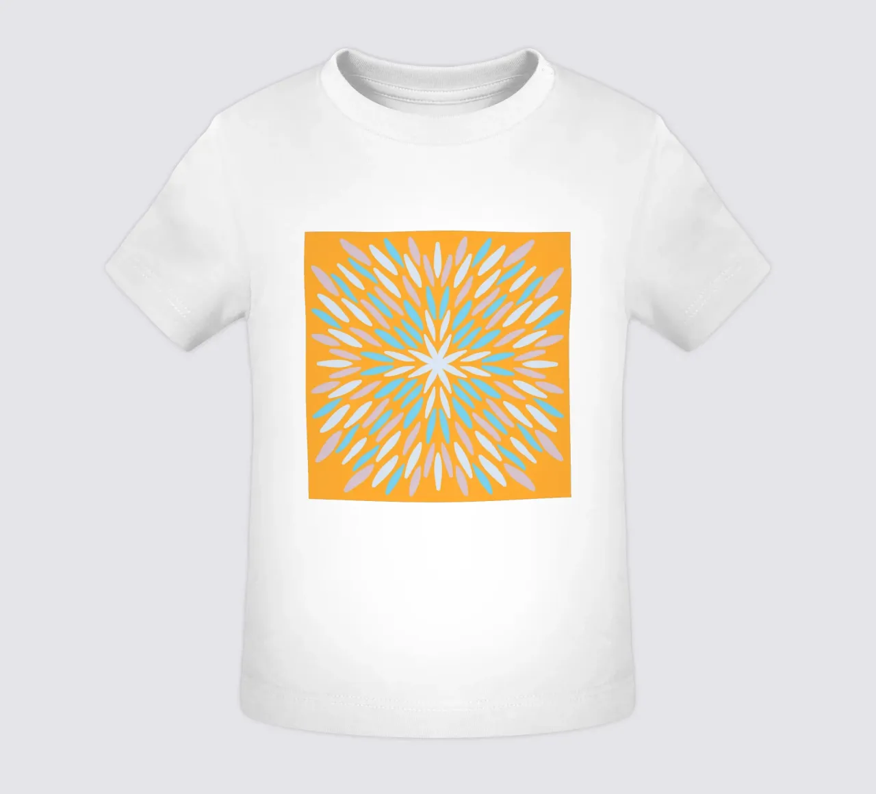 Petal burst - arancio, blu e beige maglietta neonato da Wackapacka