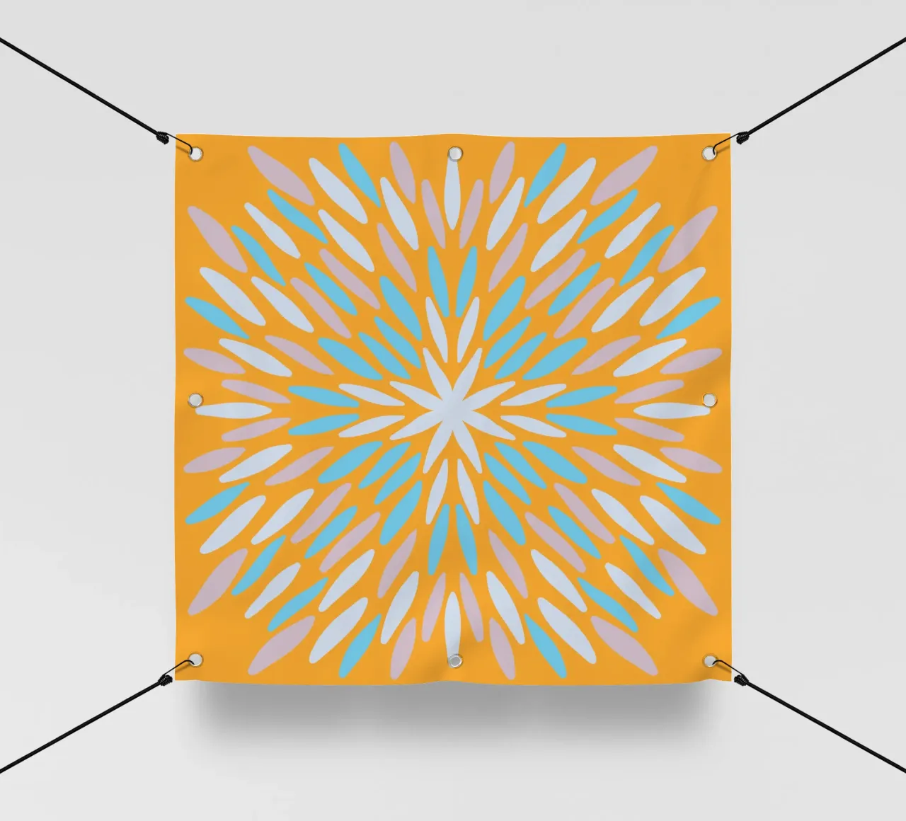 Petal burst - arancio, blu e beige telo in pvc da Wackapacka
