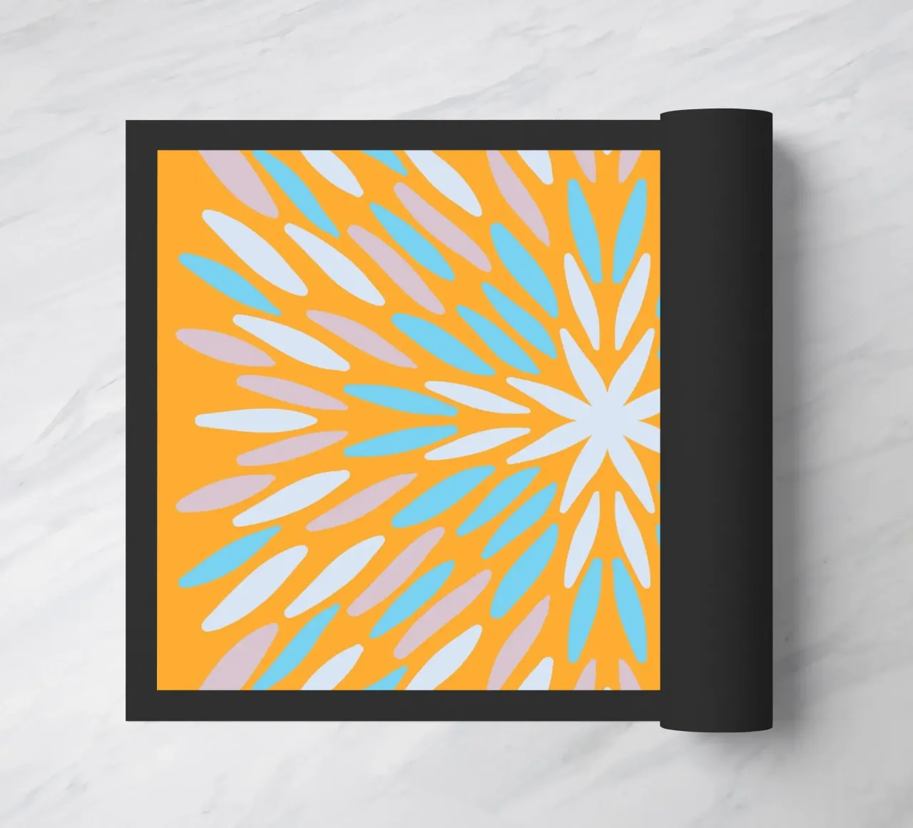 Petal burst - arancio, blu e beige zerbino da Wackapacka