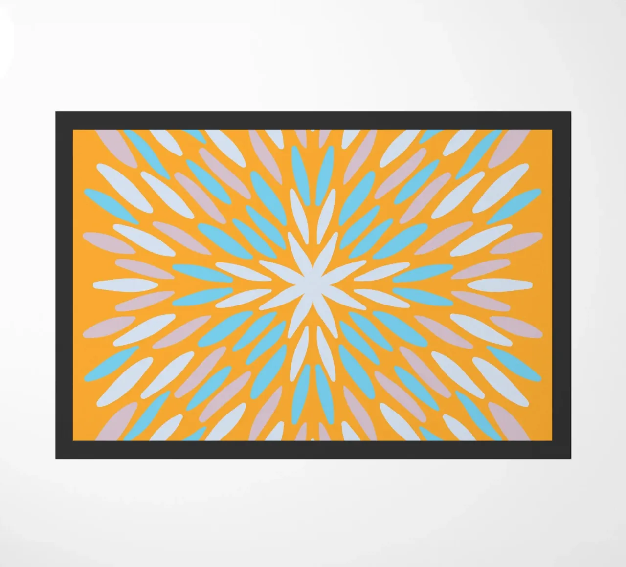 Petal burst - arancio, blu e beige zerbino da Wackapacka