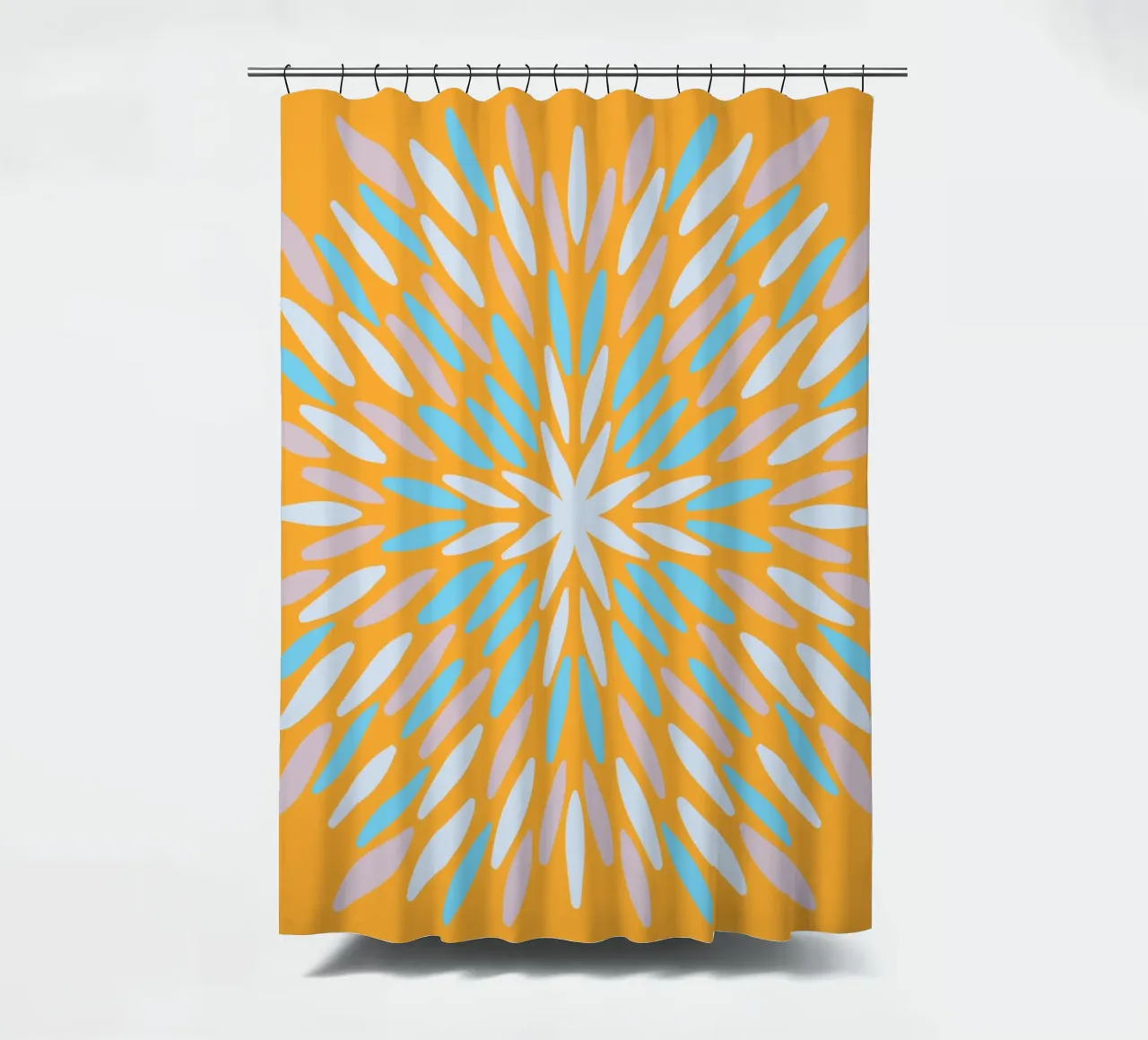 Petal burst - arancio, blu e beige tenda da doccia da Wackapacka