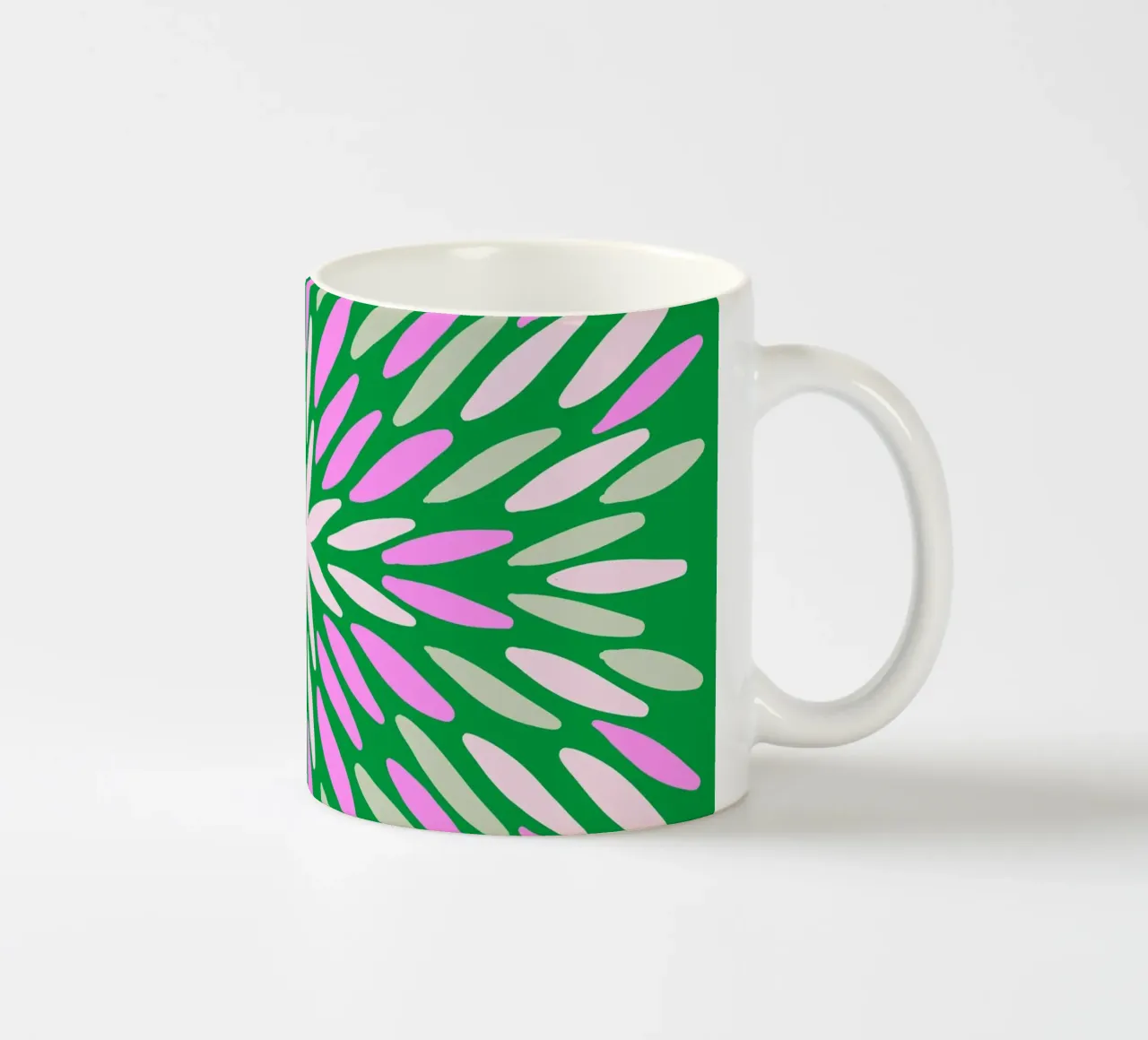 Petal burst - verde, rosa e beige tazza in ceramica da Wackapacka