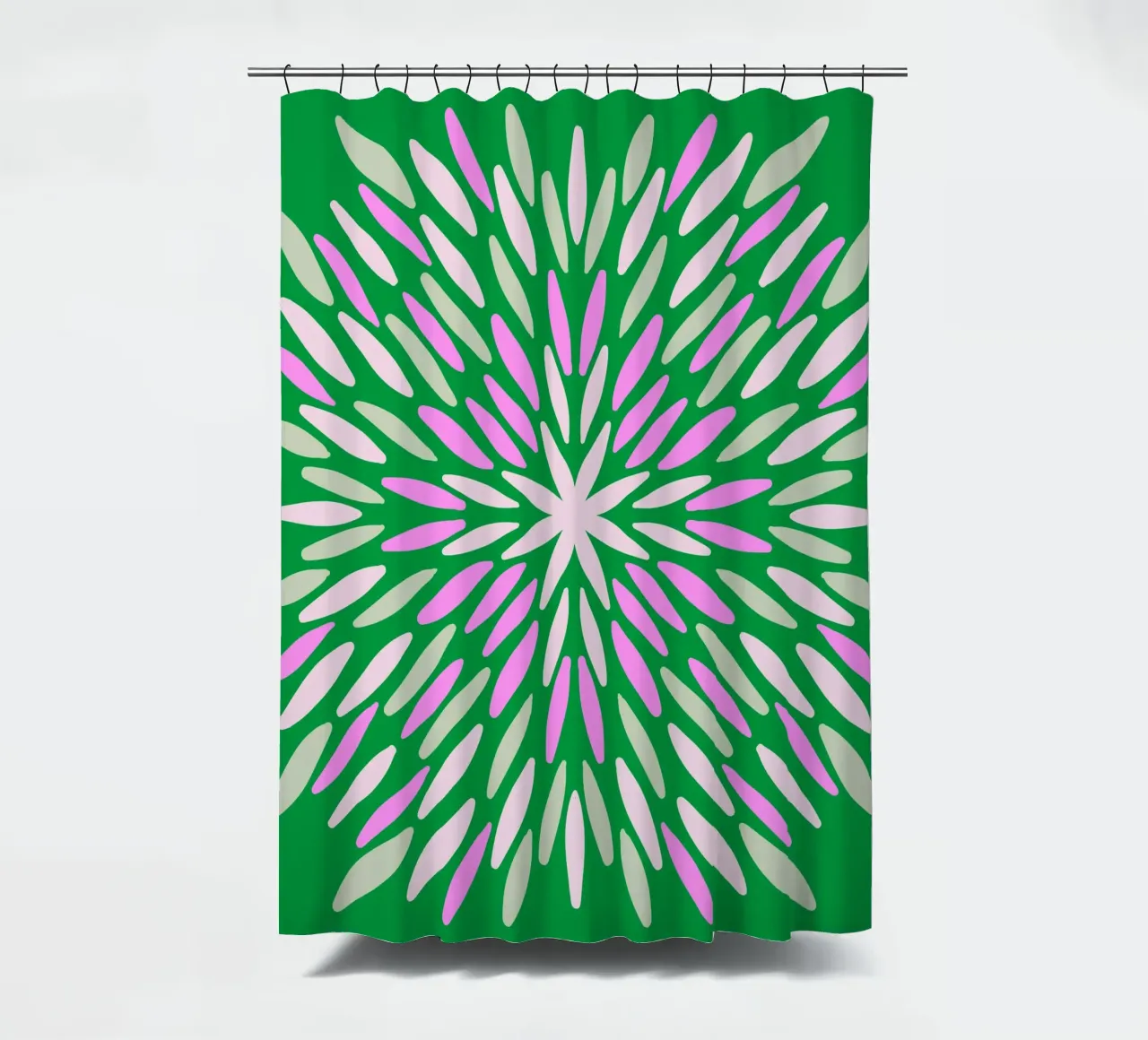 Petal burst - verde, rosa e beige tenda da doccia da Wackapacka