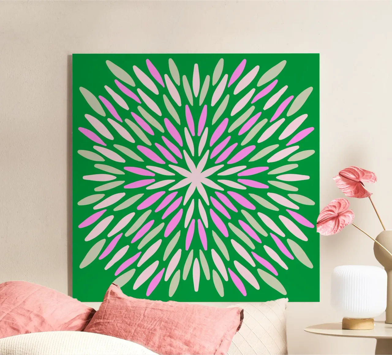 Petal burst - verde, rosa e beige plexiglass da Wackapacka