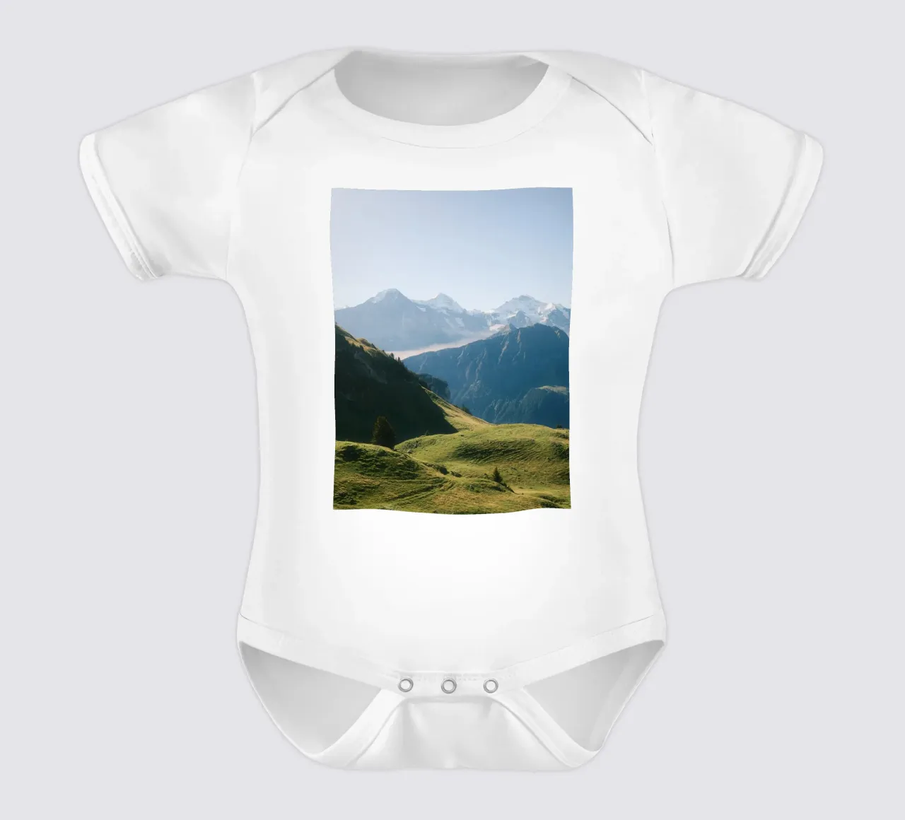 Eiger, Mönch & Jungfrau: Timeless Majesty body neonato maniche corte da FujiSwiss