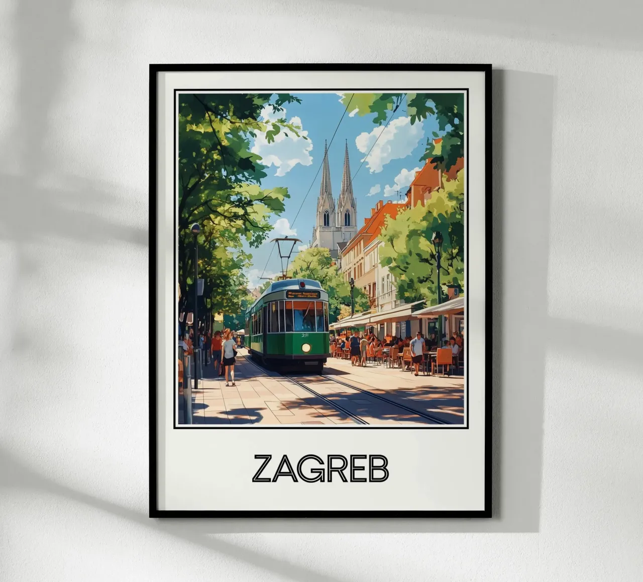 Affiche Zagreb Croatie Poster von Frame the World
