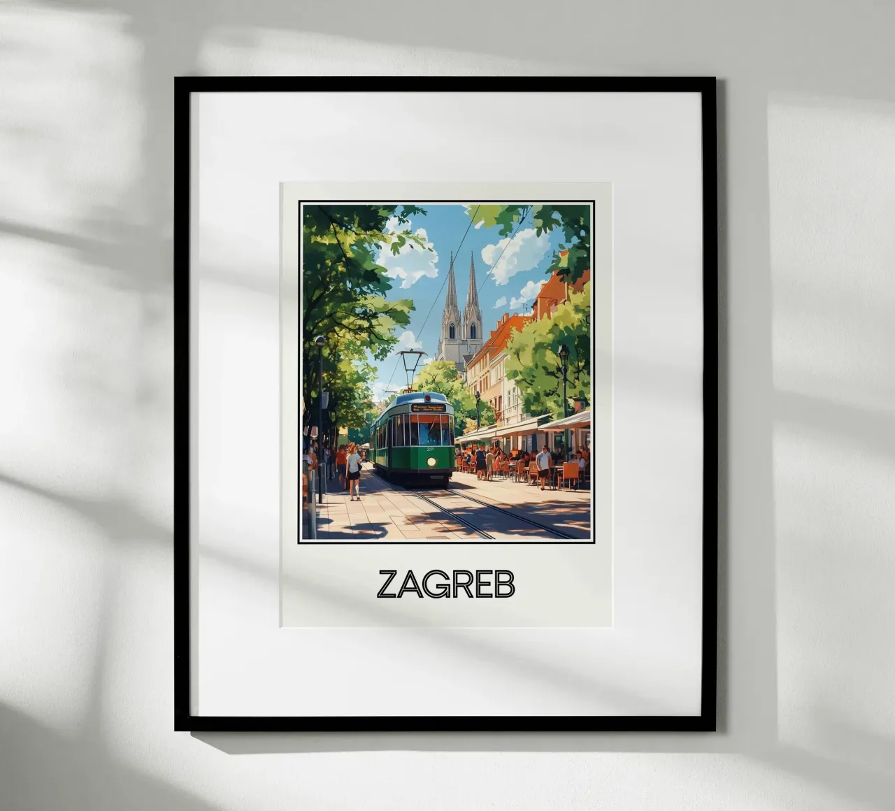 Affiche Zagreb Croatie Poster von Frame the World