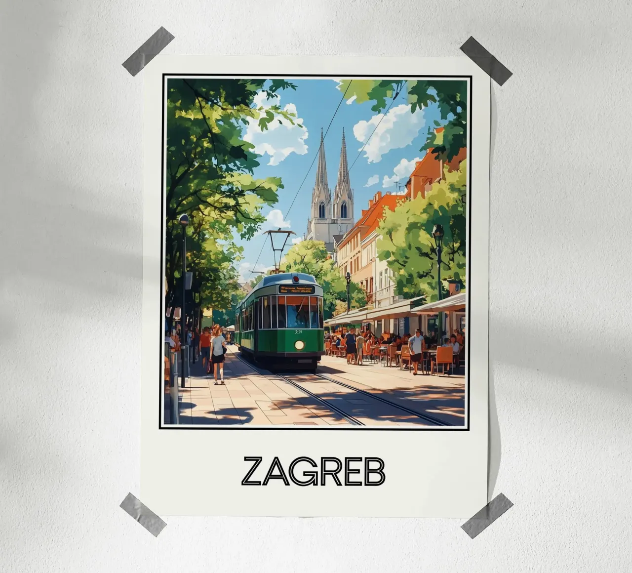 Affiche Zagreb Croatie Poster von Frame the World