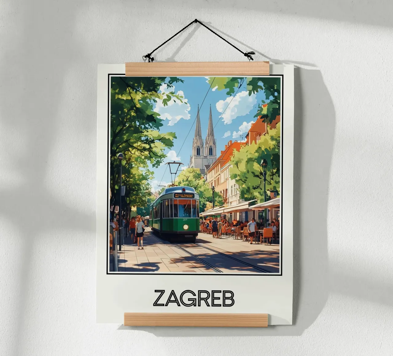 Affiche Zagreb Croatie Poster von Frame the World