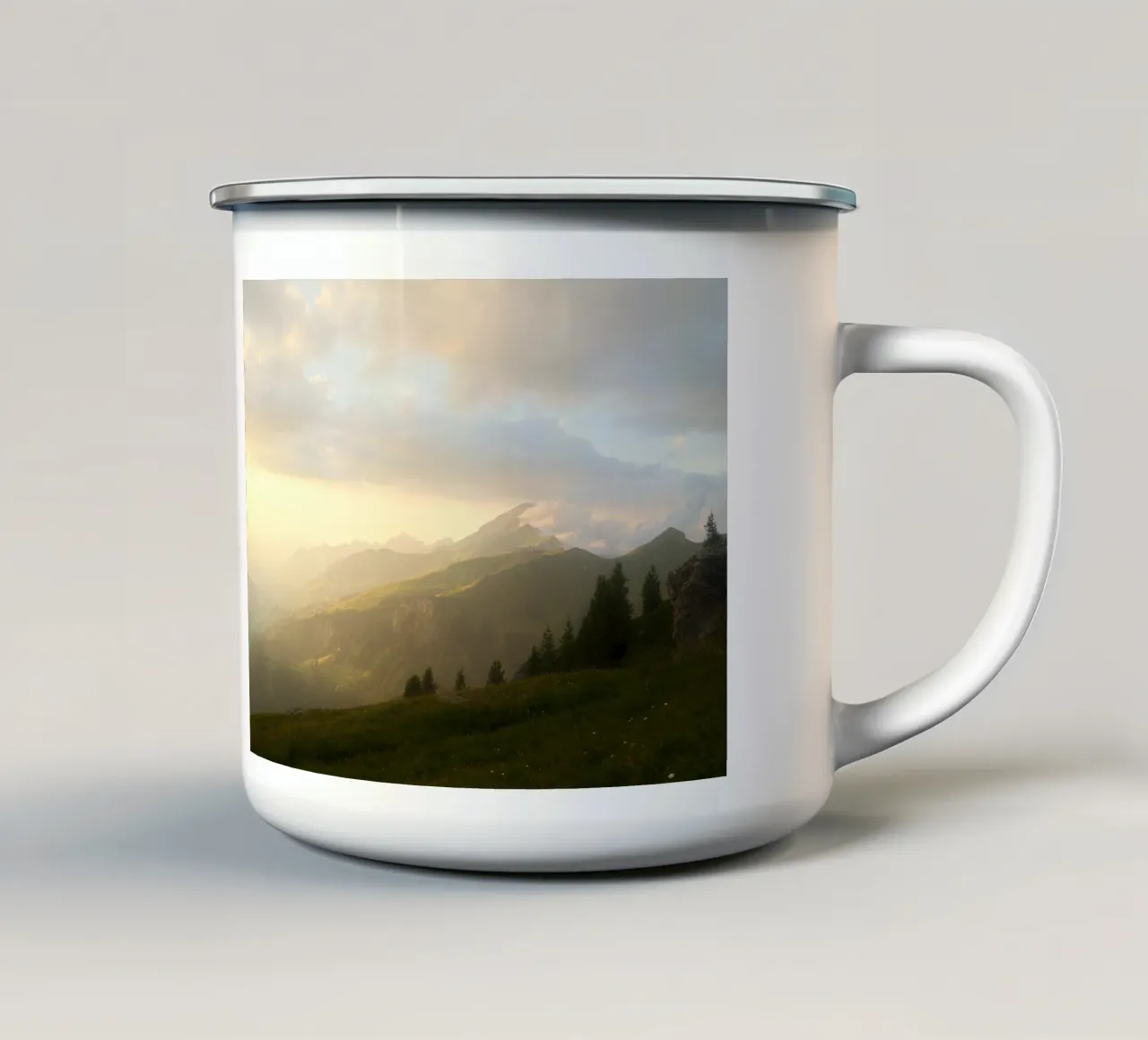 Alpine Sunset Glow tazza in smalto da FujiSwiss