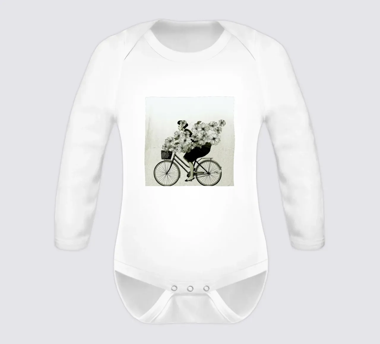 Ride long-sleeve baby romper by Laura Graves
