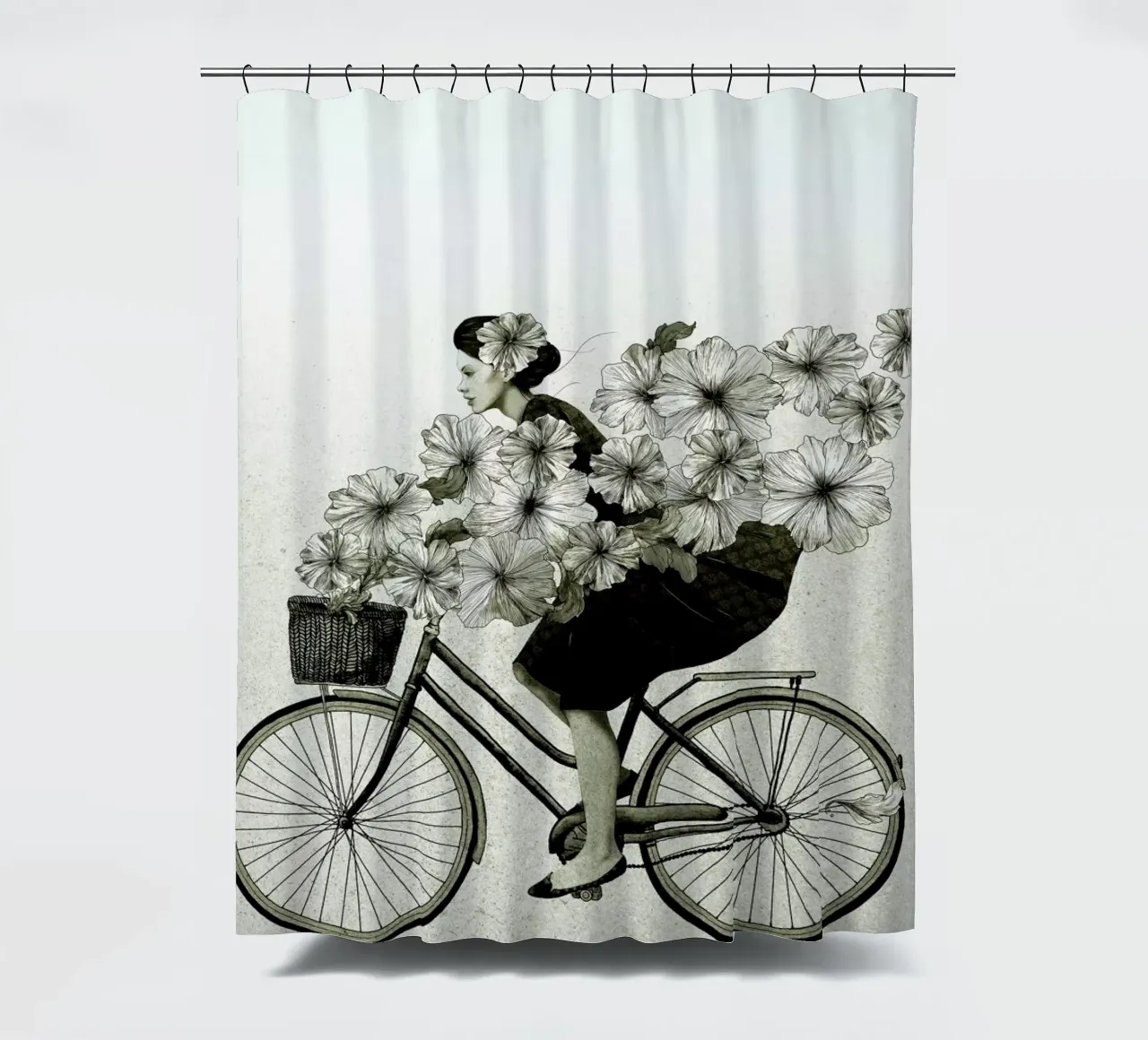 Ride shower curtain by Laura Graves