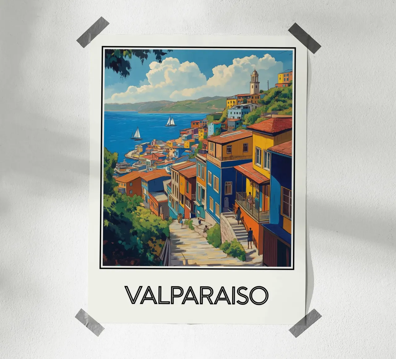 Valparaiso poster con telaio in plastica da Frame the World