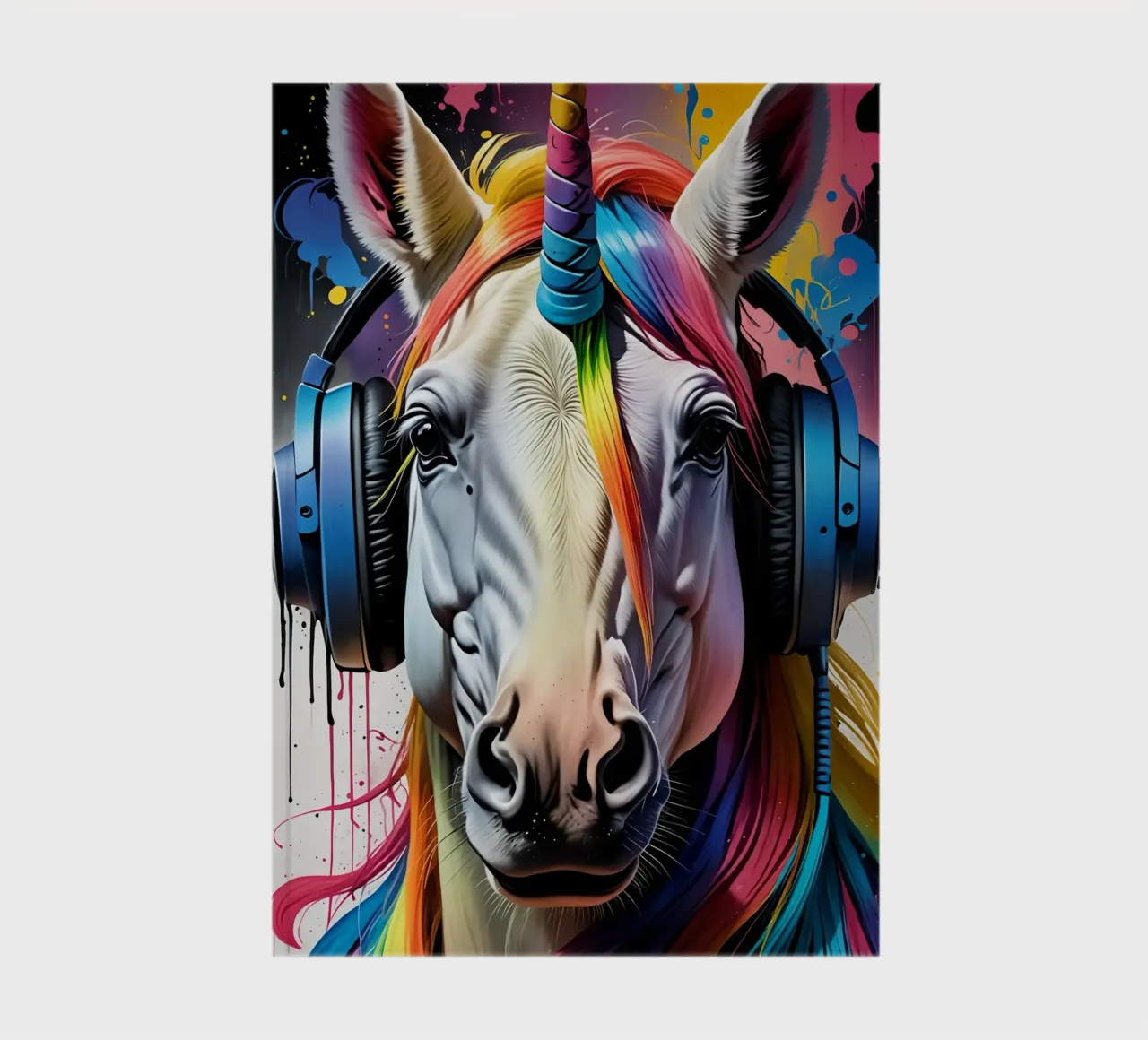 Unicorn in headphones notebook by MakArena