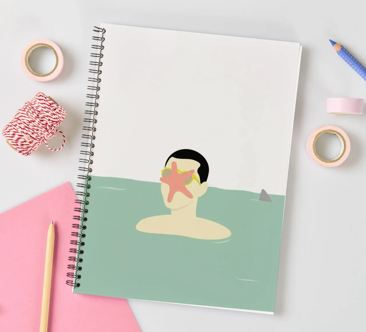 En Smuk Dag Paa Havet spiral notebook by Swen Swensøn