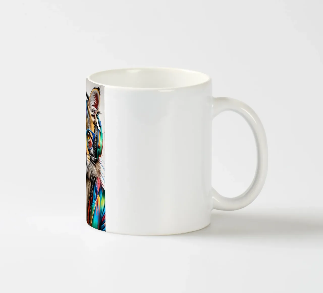 Gatto Manul con cuffie tazza in ceramica da MakArena