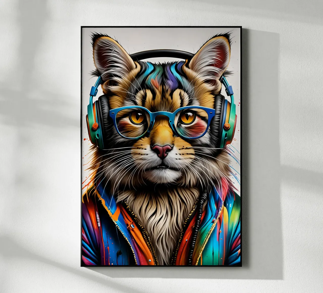Gatto Manul con cuffie plexiglass da MakArena