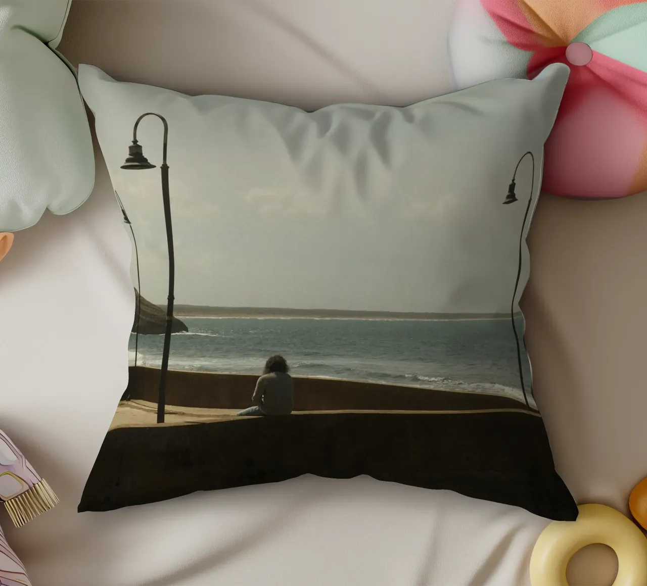 Ocean Pause cuscino da FujiPrints