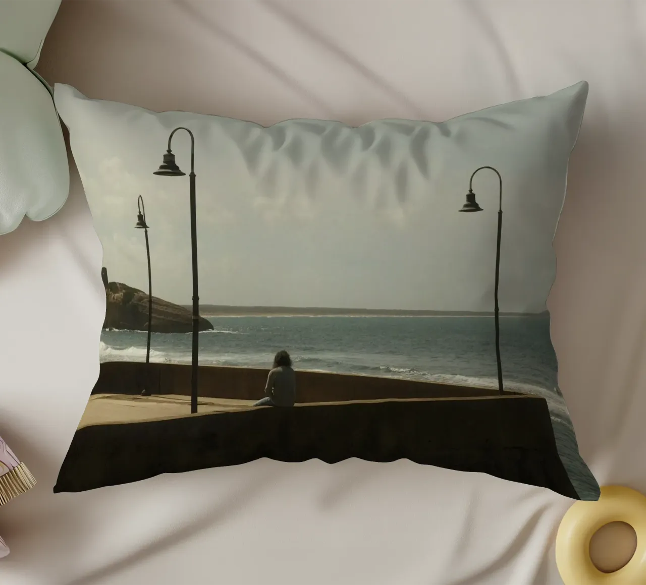 Ocean Pause cuscino da FujiPrints