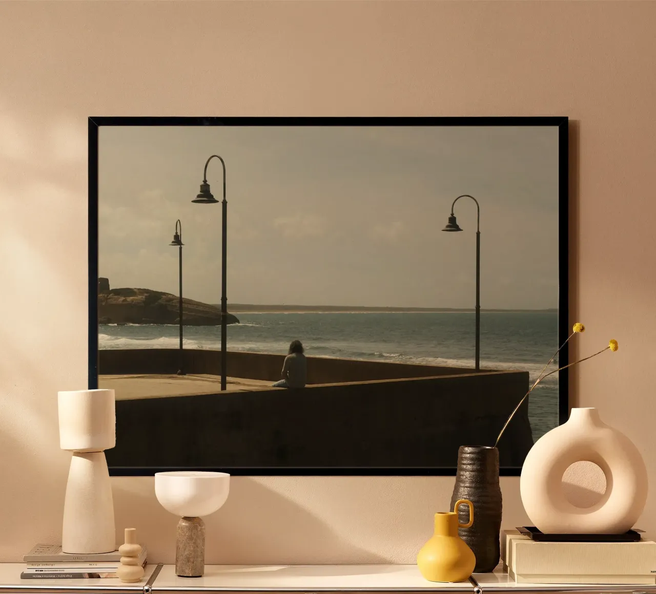 Ocean Pause poster con telaio in legno da FujiPrints