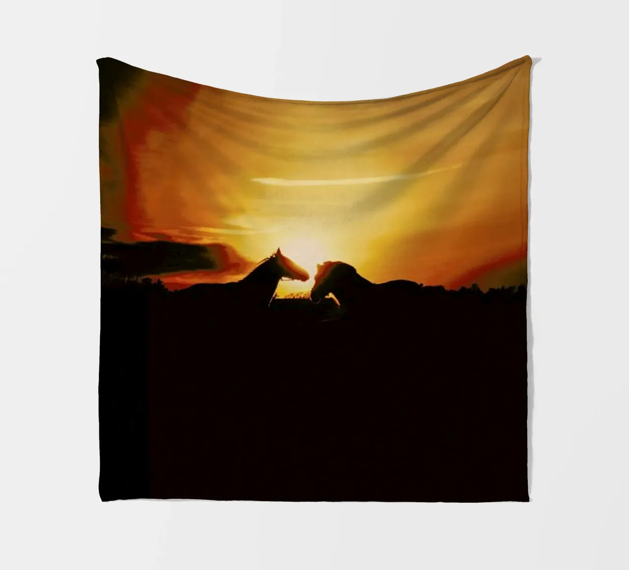 The Horses fleece blanket by Pale Grain