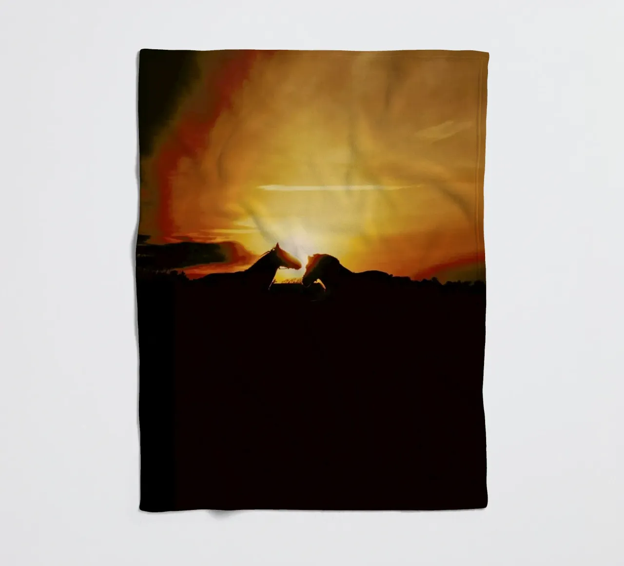 The Horses fleece blanket by Pale Grain